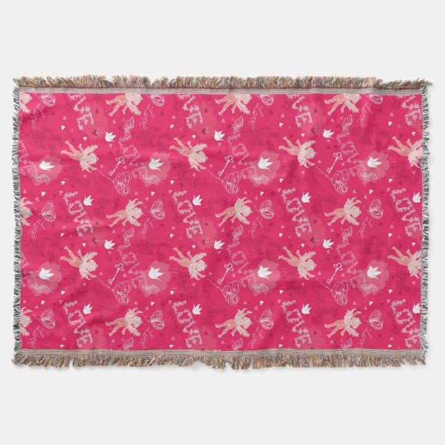 Valentinstag-Muster mit Amor Decke (Vorderseite)