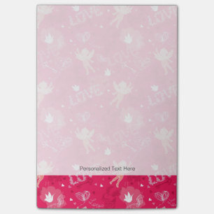 Valentinstag-Muster mit Amor Post-it Klebezettel