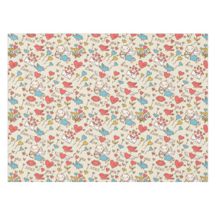 Valentinstag-Muster mit Amor Tischdecke