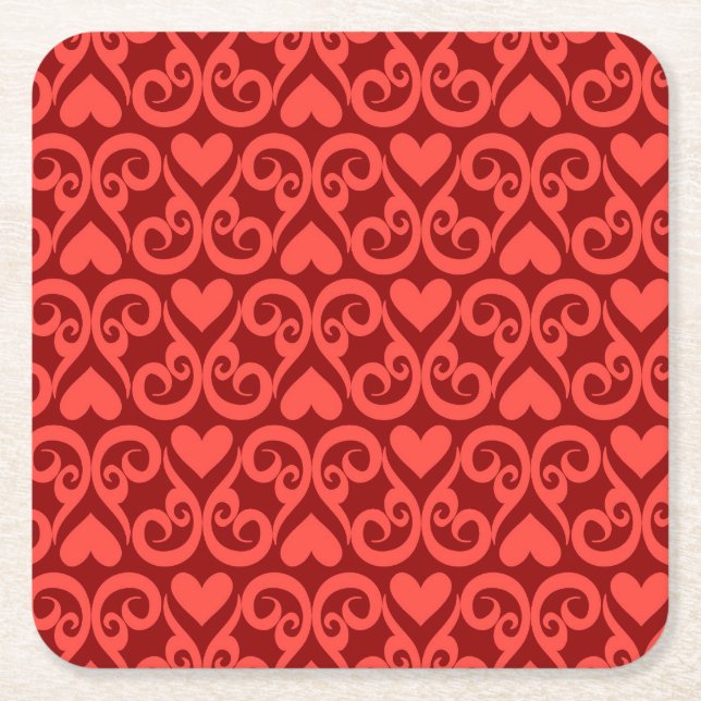 Valentinstag-Muster Rechteckiger Pappuntersetzer (Vorderseite)
