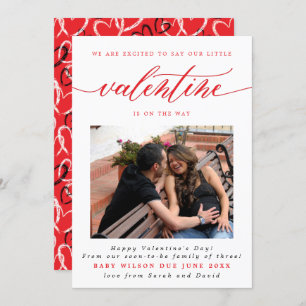 Valentinstag Neue Baby-Foto-Schwangerschaft Ankündigung