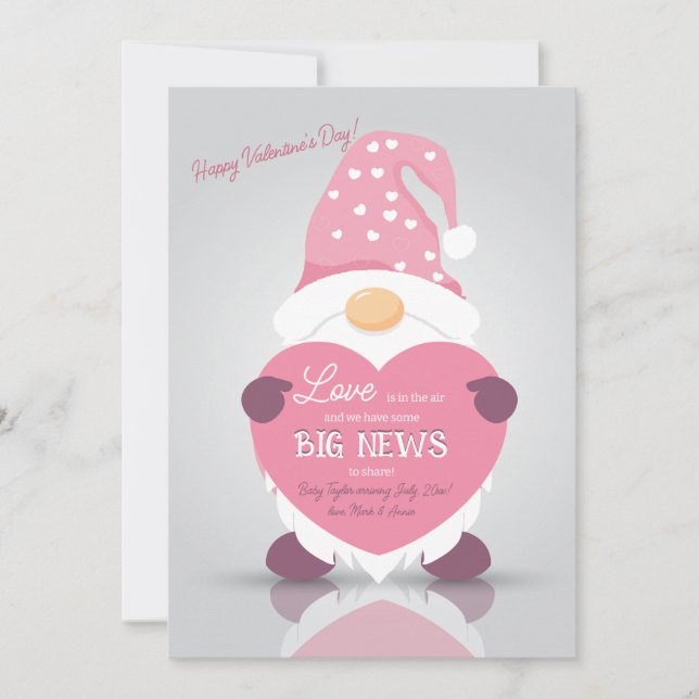 Valentinstag News Schwangerschaftsankündigung Ankündigung (Vorderseite)