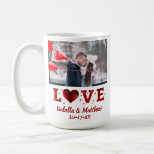 Valentinstag Niedlich Couple Foto Liebe Herzstück Kaffeetasse