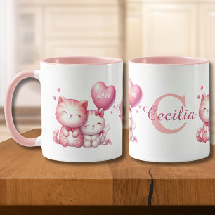 Valentinstag Niedlich Couple of Kitty Cat Liebe Tasse