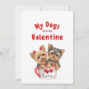 Valentinstag Niedlich Hunde Foto Ferienkarte Feiertagskarte