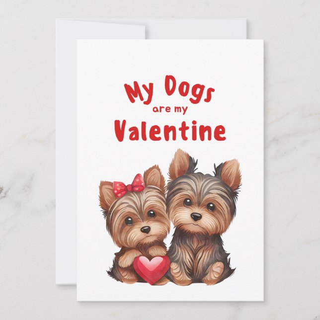 Valentinstag Niedlich Hunde Foto Ferienkarte Feiertagskarte (Vorderseite)