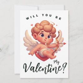 Valentinstag niedlich rosa Cupid Feiertagskarte