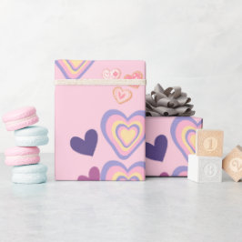 Valentinstag niedlich rosa und lila Herz Geschenkpapier