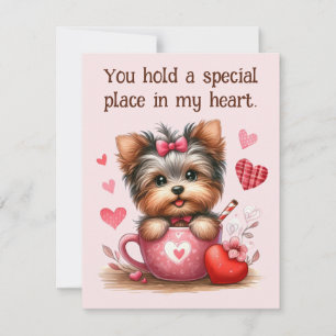Valentinstag Niedlich Yorkshire Terrier Dog Feiertagskarte