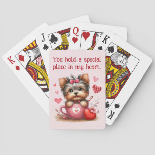 Valentinstag Niedlich Yorkshire Terrier Dog Spielkarten