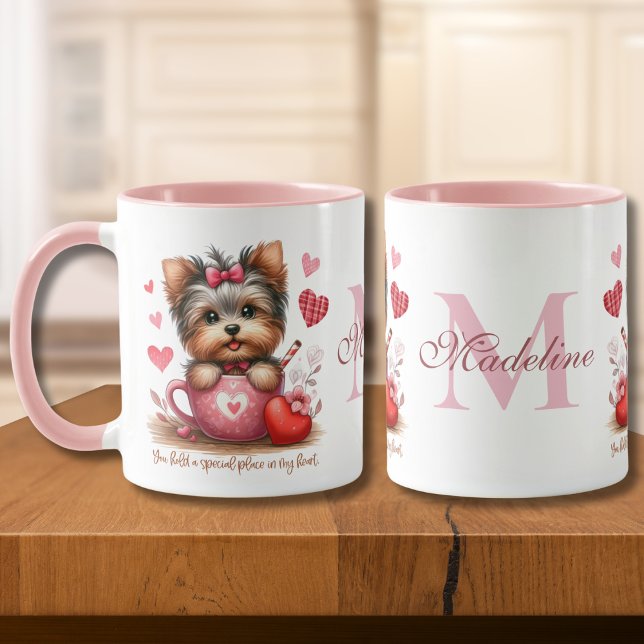 Valentinstag Niedlich Yorkshire Terrier Dog Tasse (Von Creator hochgeladen)