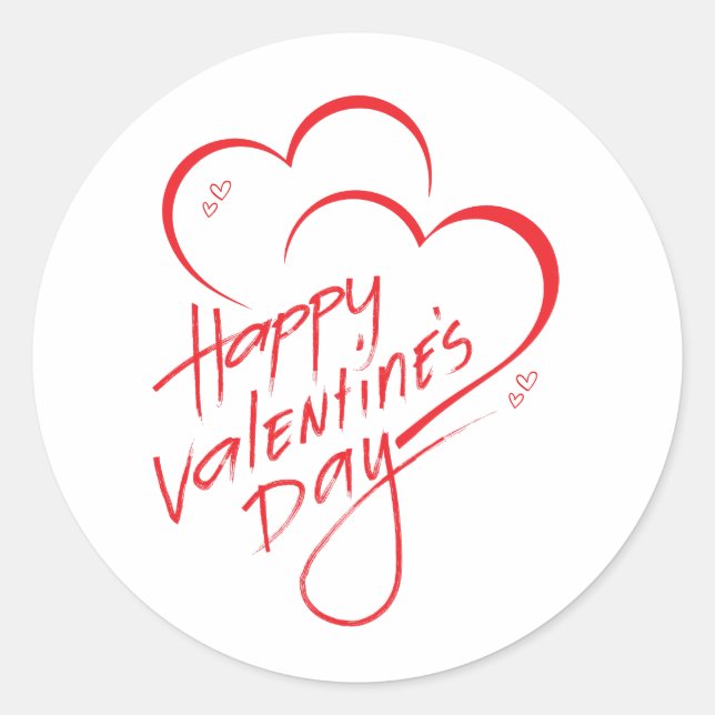 Valentinstag Niedlich zwei Herzen Runder Aufkleber (Vorderseite)