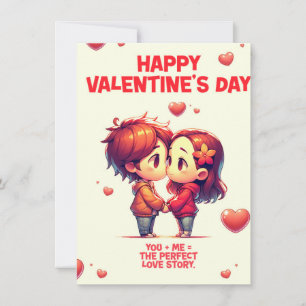 Valentinstag Niedliche Couple Grußkarte Feiertagskarte