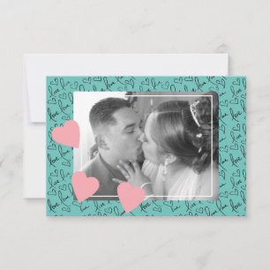 Valentinstag Niedliche Hand Drawn Hearts Foto Skri Karte