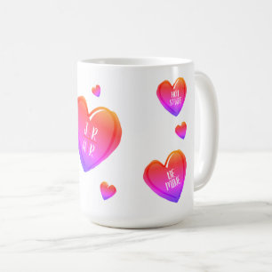 Valentinstag Niedliche Herzen Custom Couple Kaffeetasse