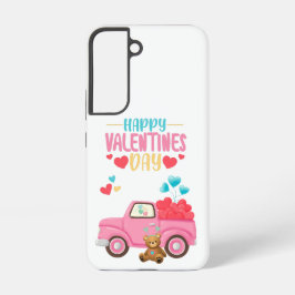 Valentinstag Niedliche Herzen Pink Truck Teddy Bea Samsung Galaxy Hülle