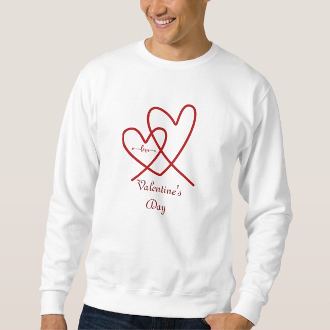 Valentinstag Niedliche Herzklopfe Sweatshirt (Vorderseite)