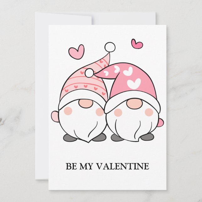 Valentinstag Niedliche Liebe Holiday Gnome Feiertagskarte (Vorderseite)