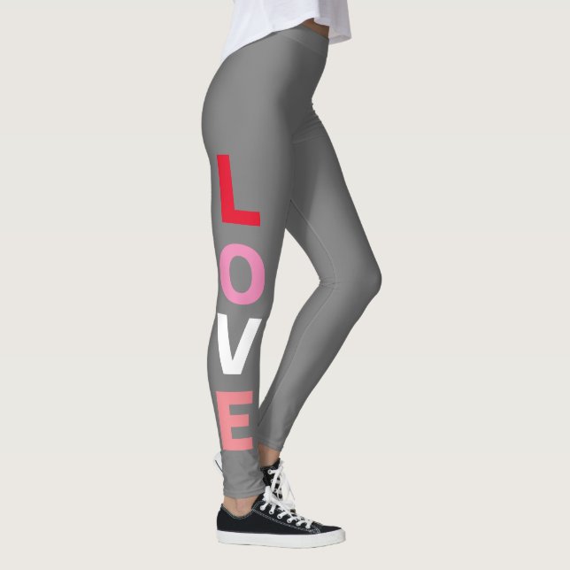 Valentinstag Niedliche Liebe Typografie Mode Leggings (Rechts)
