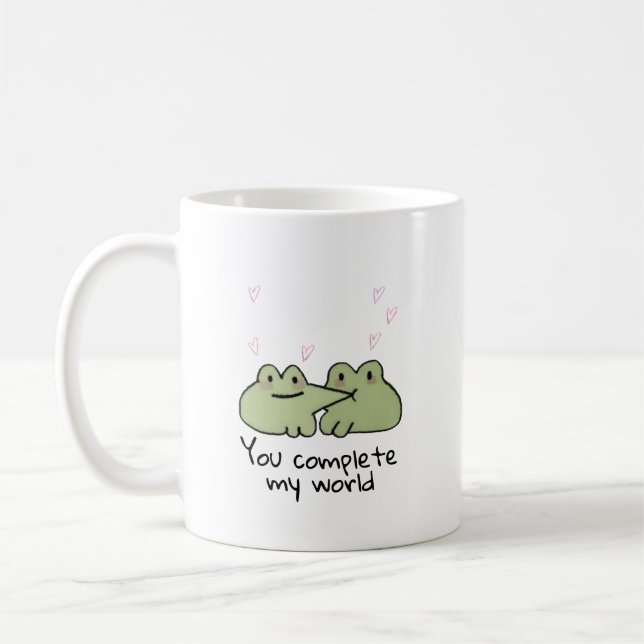 Valentinstag Niedlicher Frosch Liebe Paar Tasse (Links)