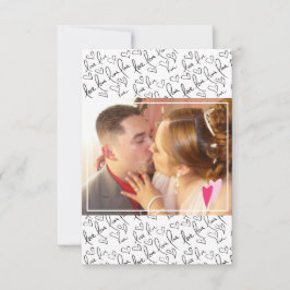 Valentinstag Niedliches Handgezogenes Herz-Foto Karte