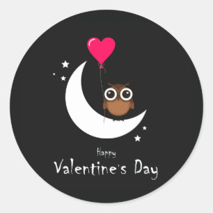 Valentinstag Niedliches Schaf Runder Aufkleber