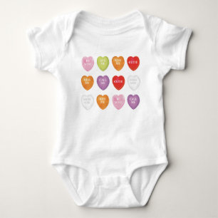 Valentinstag Niedliches Vintages Herz Custom Baby Strampler