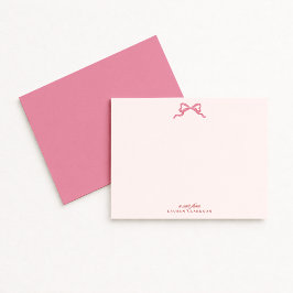 Valentinstag-Notizkarte mit rosa Schleife Einladung