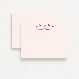 Valentinstag-Notizkarte mit roten Herzen Einladung