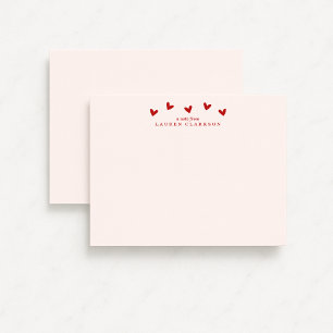 Valentinstag-Notizkarte mit roten Herzen Einladung