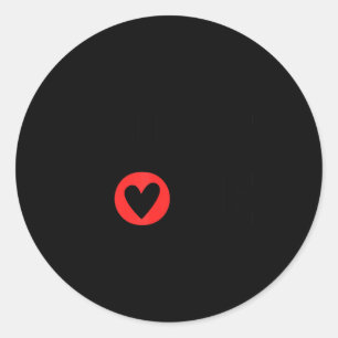 Valentinstag nur Liebe Schwarz und Rot Runder Aufkleber