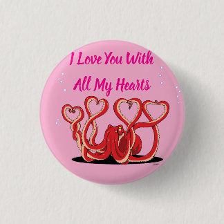 Valentinstag Oktopus Herz Button