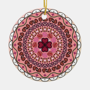 Valentinstag-Ornament mit Spitze Keramik Ornament