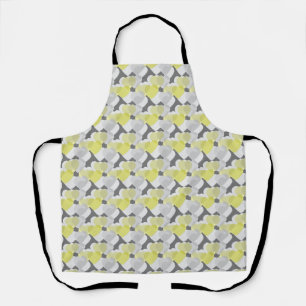 Valentinstag-Overlay Gelbe und Graue Herzen Schürze