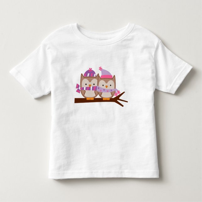 Valentinstag Owls Kleinkind T-shirt (Vorderseite)