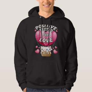 Valentinstag Paar Katzen roter Herzballon Hoodie