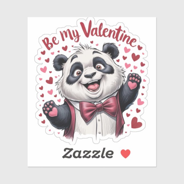 Valentinstag-Panda Aufkleber (Blatt)