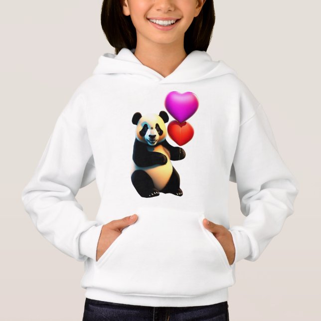 Valentinstag Panda & Herzballon, Valentinstag Hoodie (Vorderseite)