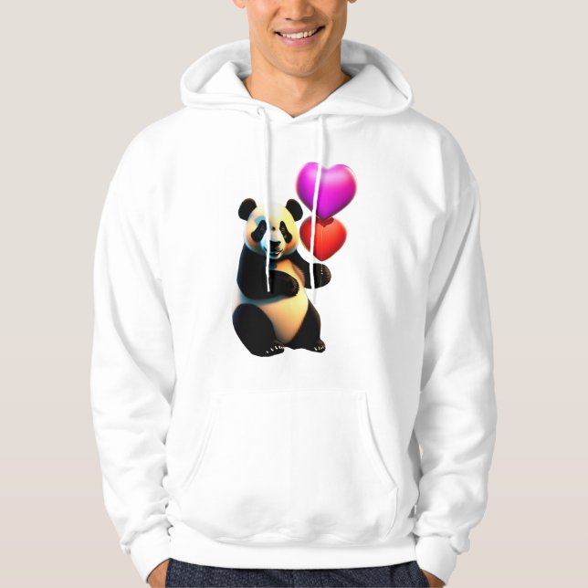 Valentinstag Panda & Herzballon, Valentinstag Hoodie (Vorderseite)