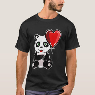 Valentinstag-Panda mit Herzballon-Geschenkidee T-Shirt