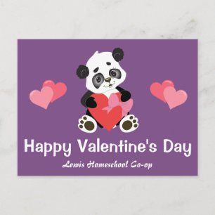 Valentinstag Panda von Ihrer Schule Co op Postkarte