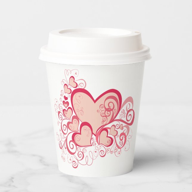Valentinstag Papier Cups Pappbecher (Vorderseite)