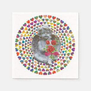 Valentinstag Papier Napkins, Angel Serviette