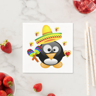 Valentinstag Papier Napkins, Pinguin Hearts Serviette