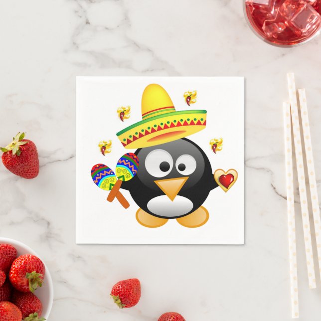 Valentinstag Papier Napkins, Pinguin Hearts Serviette (Beispiel)