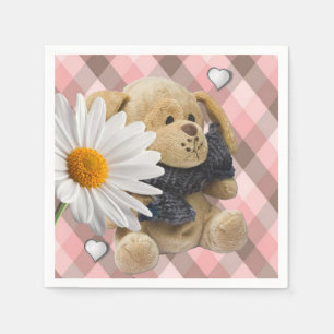 Valentinstag Papier Napkins, Teddy Bär Serviette