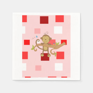 Valentinstag-Papier-Servietten, Affe Serviette