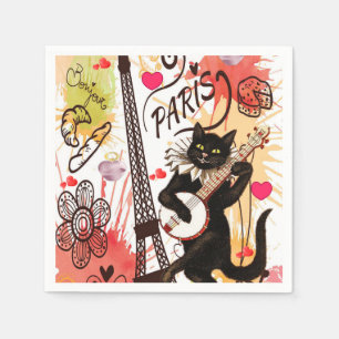 Valentinstag-Papier-Servietten, Paris Frankreich Serviette