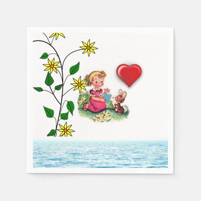 Valentinstag-Papier-Servietten Serviette (Vorderseite)
