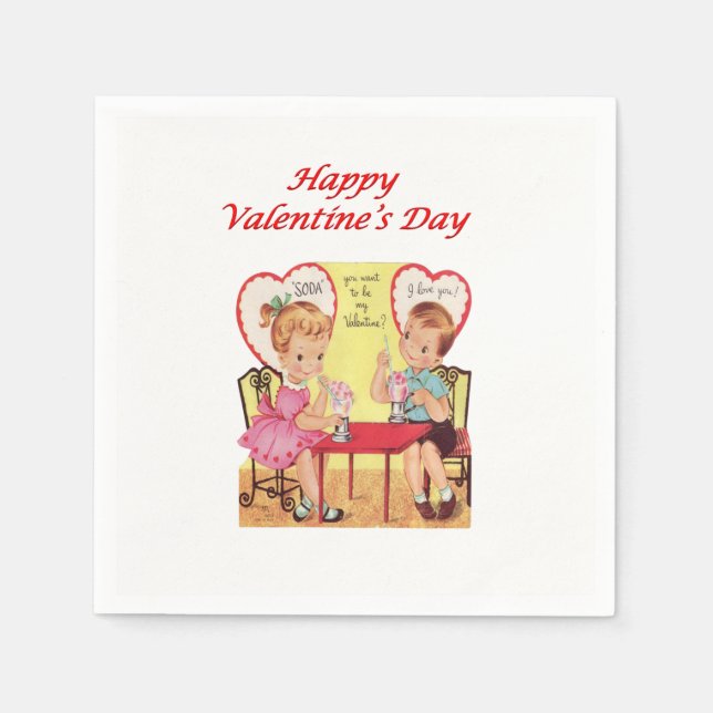 Valentinstag-Papier-Servietten Serviette (Vorderseite)